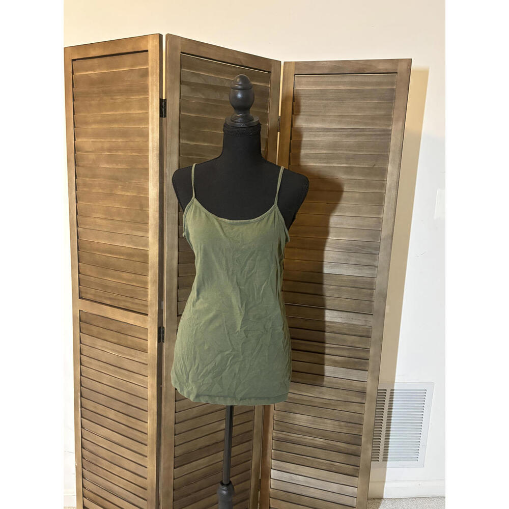 Olive Green Spaghetti Strap Tank Top